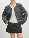 Women Elegant Gray Floral Gauze Cardigan