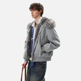 Premium Hip Hop Faux Fur Hooded Jacket