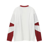 Color Block Patchwork O-Neck Long Sleeve T-Shirt