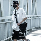 Geometric Print Techwear Punk Style T-Shirt