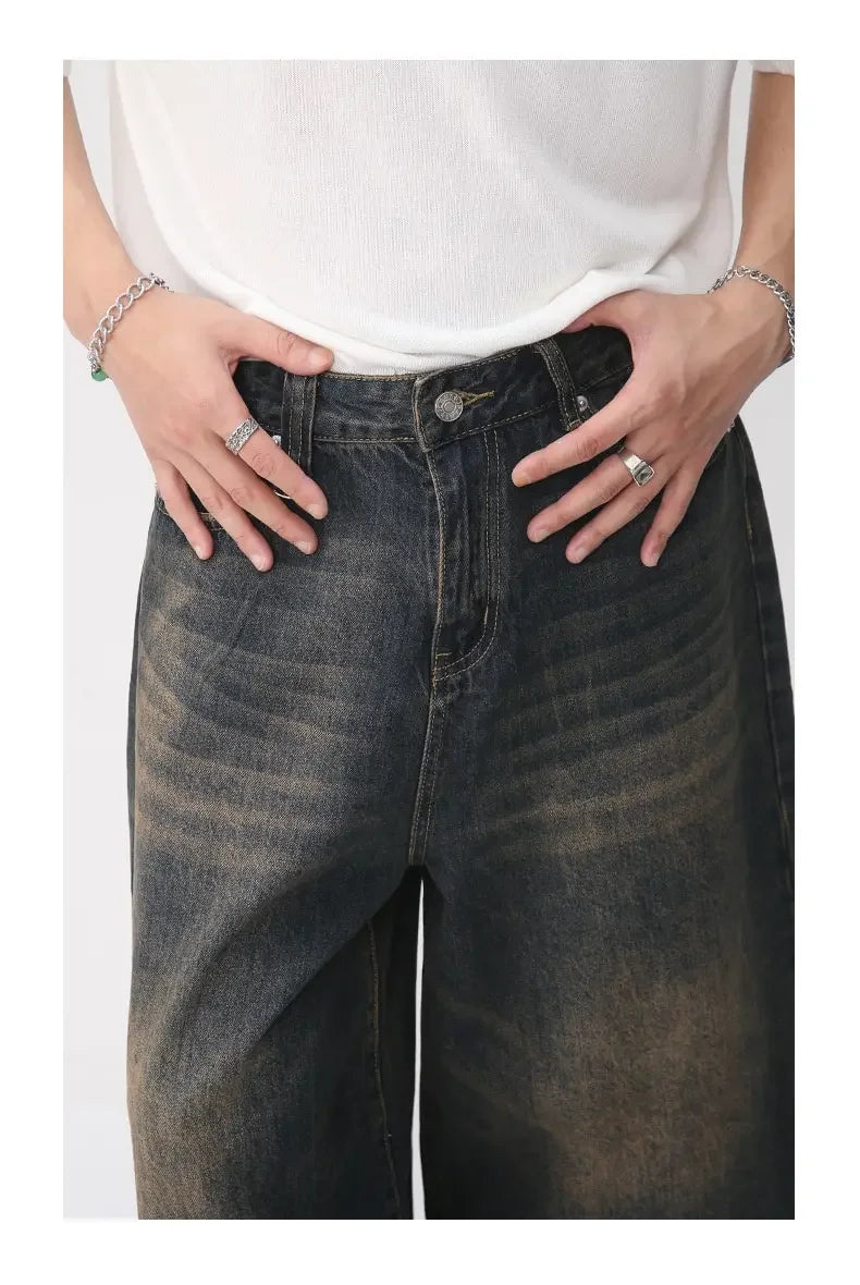 Y2k Vintage Black Wide-leg Jorts