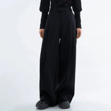 American Pleated Solid Color Casual Trousers
