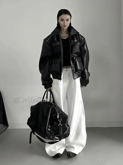 Durable Slim Fit Chic White Cool Pants