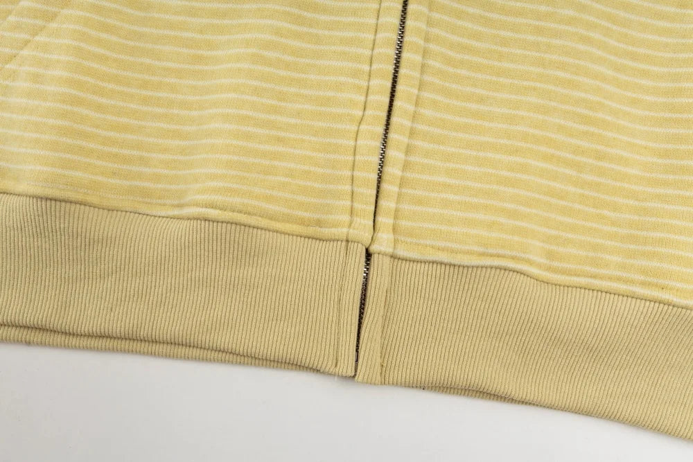 Cozy Striped Fleece Faux Fur Hooded Sweatshirt