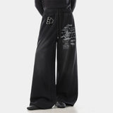 Vintage Washed Faded Design Letter Print Sweatpants