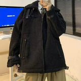 Warm Streetwear Fleece Lined Faux Fur Jacket