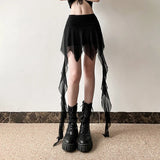 Dark Gothic Irregular Hem Mini Skirt