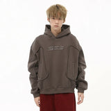 Embroidery Solid Color Deconstruction Hoodie