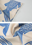 Blue Fish Print Summer Shirt