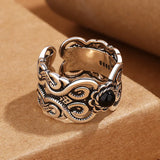 Ethnic Silver Wide Pattern Thai Ring