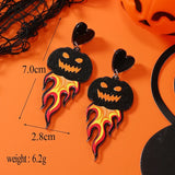 Acrylic Printed Halloween Ghost Pumpkin Earrings
