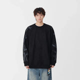 Bamboo Pattern Crew Neck Sweatshirt