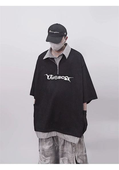 Punk Vintage Oversized Polo T-Shirt