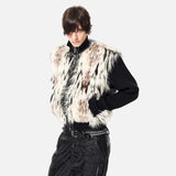 Streetwear Splicing Faux Fur Parka Jacket