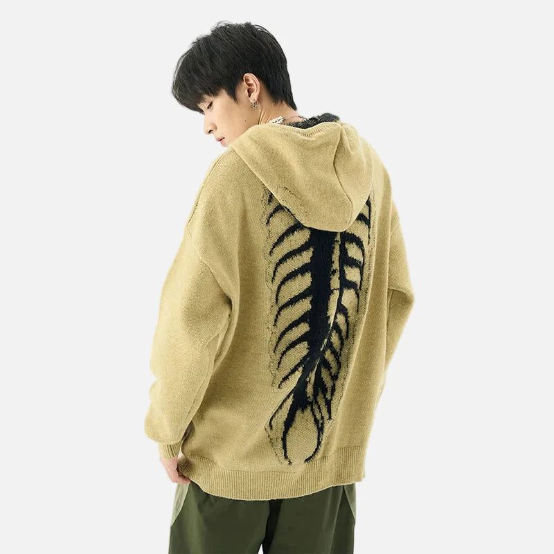 American Style Jacquard Knitwear Hoodie