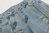 Belted Washed Broken Jeans