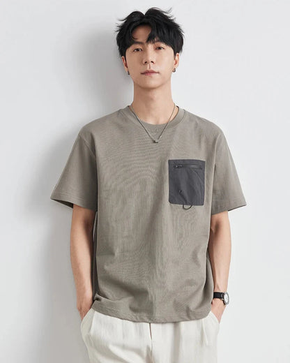 Men's Casual Summer Pocket Loose Fit T-Shirt