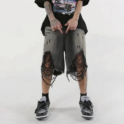 Featherlight Ripped Washed Retro Denim Jorts