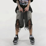 Featherlight Ripped Washed Retro Denim Jorts