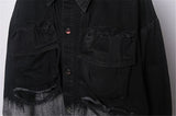 Cool Streetwear Vintage Gradient Denim Jacket