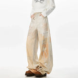 Utility Vibe 3D Printed Straight Wide Jeans
