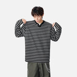 Striped Casual Long Sleeve V-Neck T-Shirt