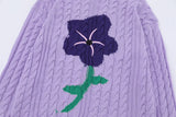 Midnight Navy Flower Print Sweater