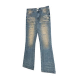 Vintage Mud Washed Yellow Baggy Jeans