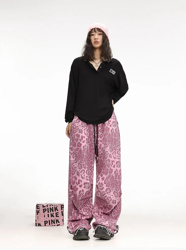 Pink Leopard Dance Hip Hop Pants