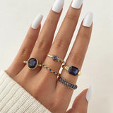 Y2K Soft Gemstone Heart Rings
