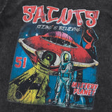 Graphic Vintage Black UFO Alien T-Shirt