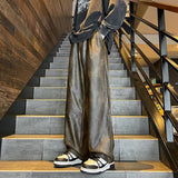 Casual Wide Leg PU Motorcycle Leather Pants