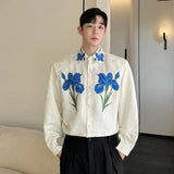 Vintage Embroidered Loose Flower Casual Hip Hop Shirt