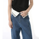 High quality personalized fold waist Jeans