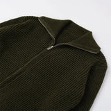 Y2K Warm Loose Zipper Knitted Cardigan