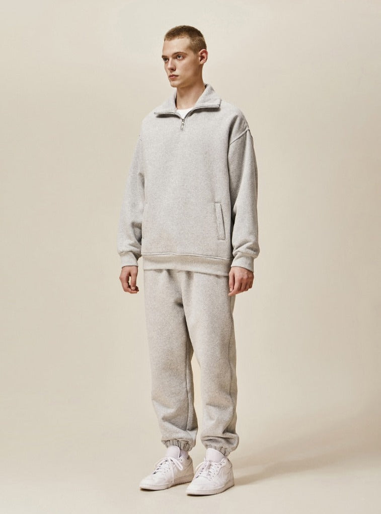 Half Zip-Up Sweatshirt Set
