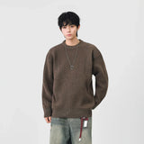 Y2K Cozy Textured Crew Neck Sweater