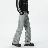 Vintage Hip Hop Pleated Denim Jeans