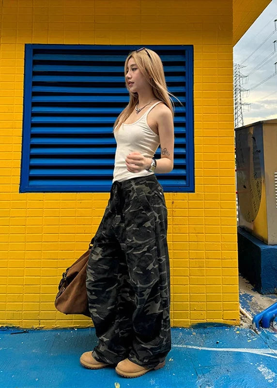 Cozy Camouflage High Rise Cargo Pants