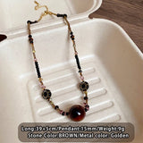 Handmade Bohemian Beaded Tiger Eye Necklace