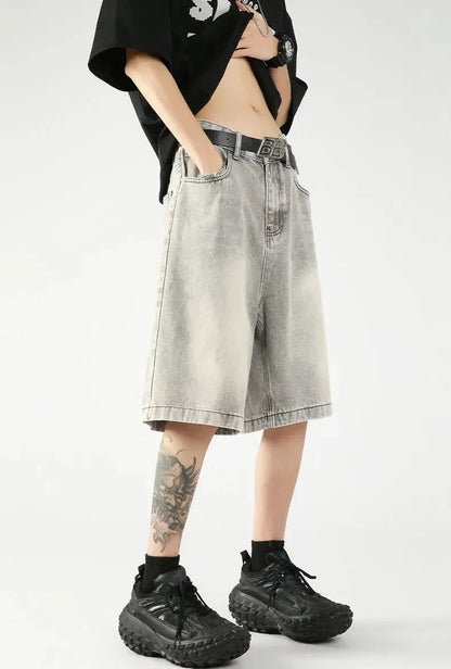 Streetwear Loose Straight Leg Denim Short