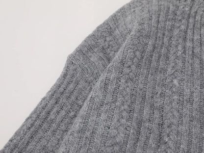 Breathable V-Neck Cable Knit Sweater