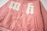Quilted Stand Collar Letter Patch Varsity Jacket