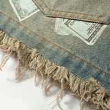 Vintage Patchwork Denim Casual Loose Short