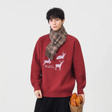 Comfortabl Deer Santa Print Sweater