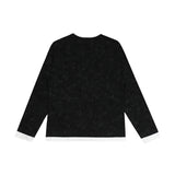 Effortless Fake Two Pieces Graffiti Print Long Sleeve T-Shirt