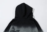 Effortless Streetwear Star Graphic Black Washed Hoodie