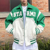 Y2K Patchwork Retro Baseball Denim Varsity Jacket