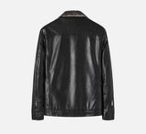 Thick Winter Fleece Lined Furr Collar Leather Jacket