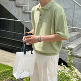 Classic Comfort Vintage Knitted Polo Casual T-Shirt